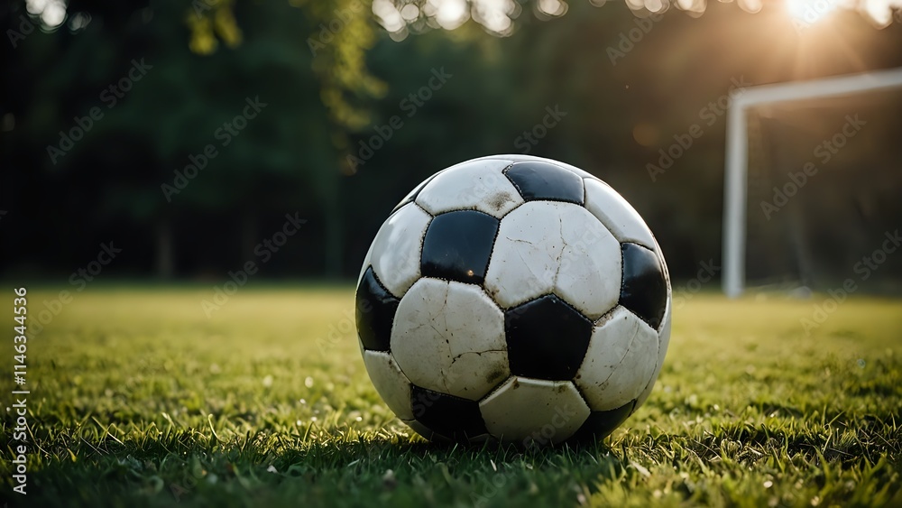 Fototapeta premium soccer ball on grass