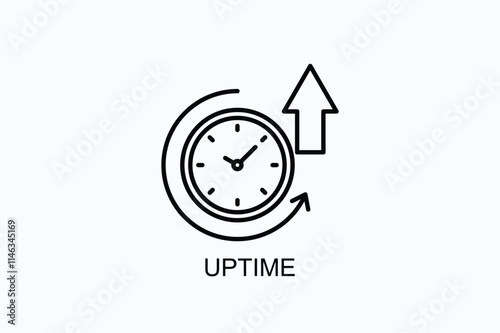 Uptime Vector, Icon Or Logo Sign Symbol Illustration 