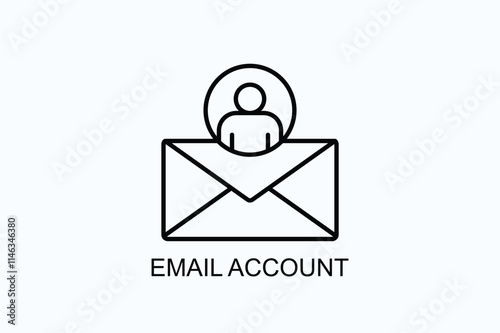 Email Account Vector, Icon Or Logo Sign Symbol Illustration 