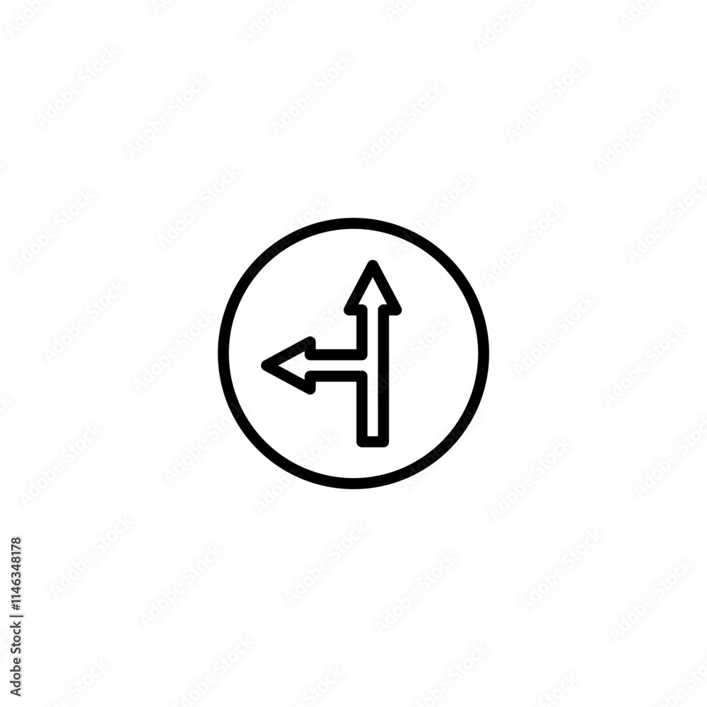 go straight or lift line icon go straight or lift line icon
