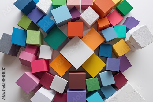 Vibrant Colorful Blocks on White Background Inspiring Creativity and Imagination