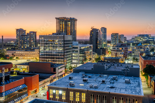 Kitchener, Ontario, Canada Downtown City Skyline