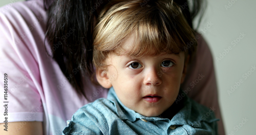 Cute baby toddler portrait talking at camera. Handsome child Cute baby toddler portrait talking at camera. Handsome child
