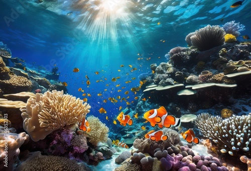 explore breathtaking dynamic underwater landscapes filled vibrant marine life amidst colorful coral reefs fascinating sea creatures, aquatic, ocean, fish