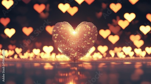 Warm White Elegance with Heart-Shaped Bokeh  .