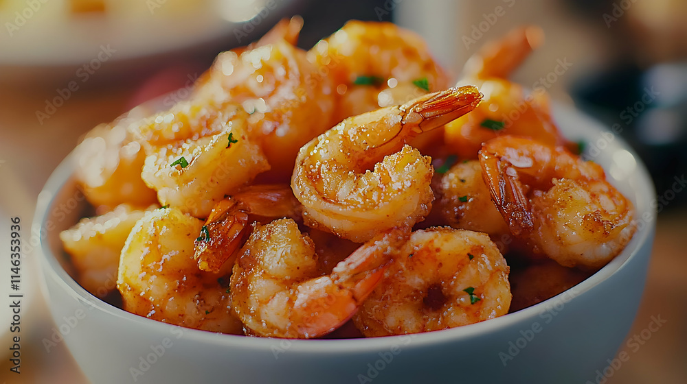Delicious Roasted Shrimp Dish, Food Photography Delicious Roasted Shrimp Dish, Food Photography