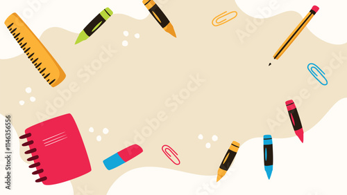 Back to School Background with Educational Elements and Vibrant Design