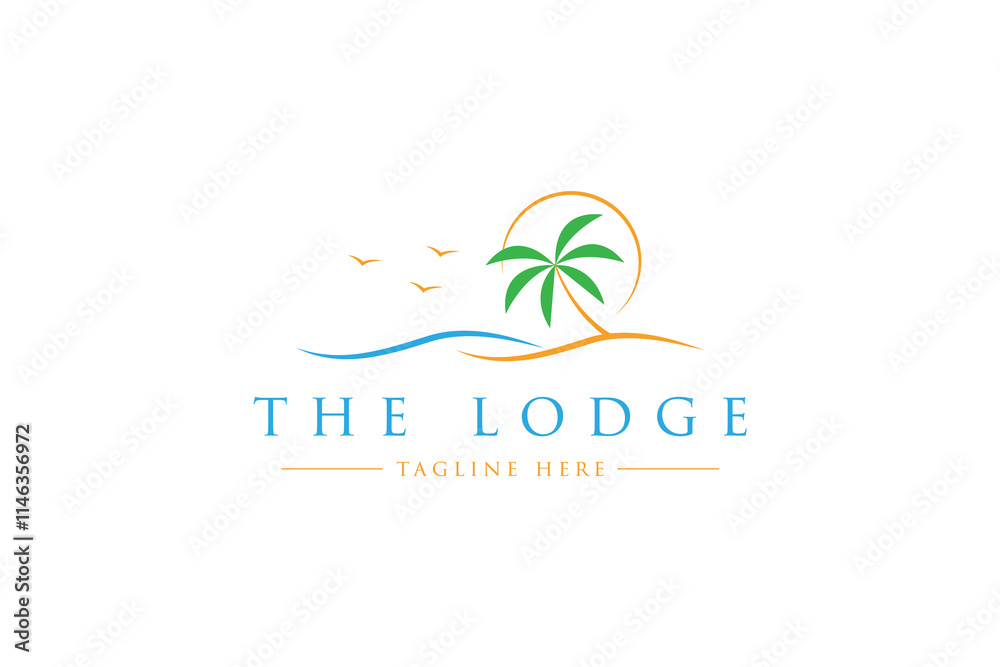 Simple beach logo template vector. travel and holidays logo vector. Simple beach logo template vector. travel and holidays logo vector.