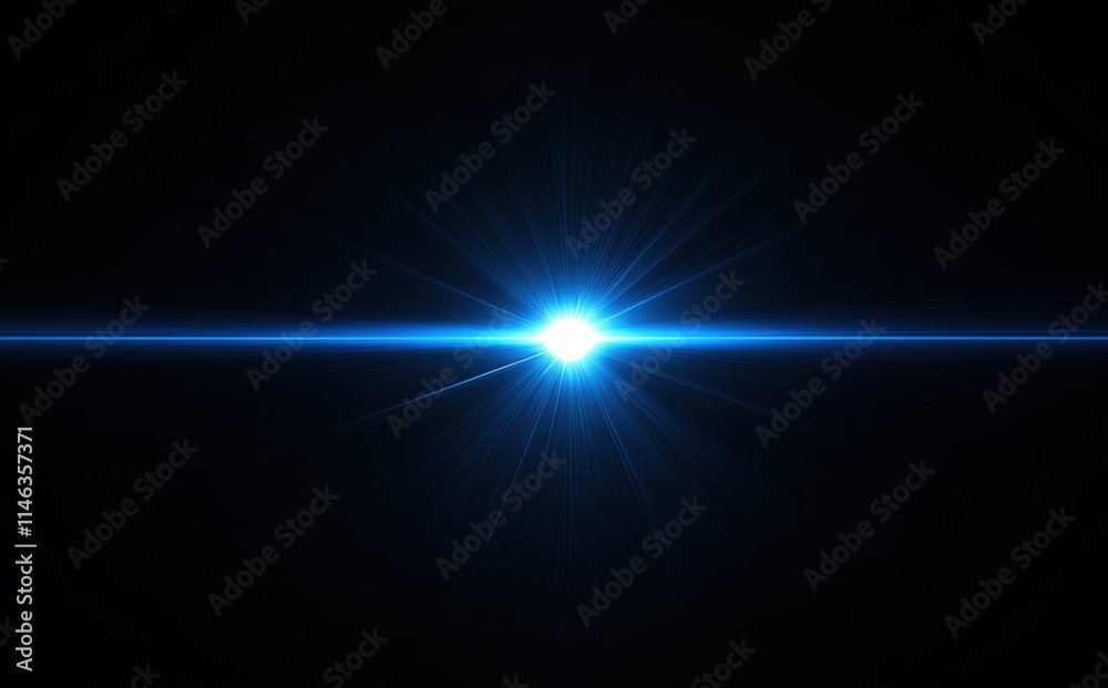 Blue optical flare effect on a dark background Blue optical flare effect on a dark background