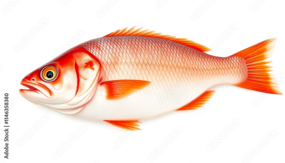 Red fish with white spots on its body Red fish with white spots on its body