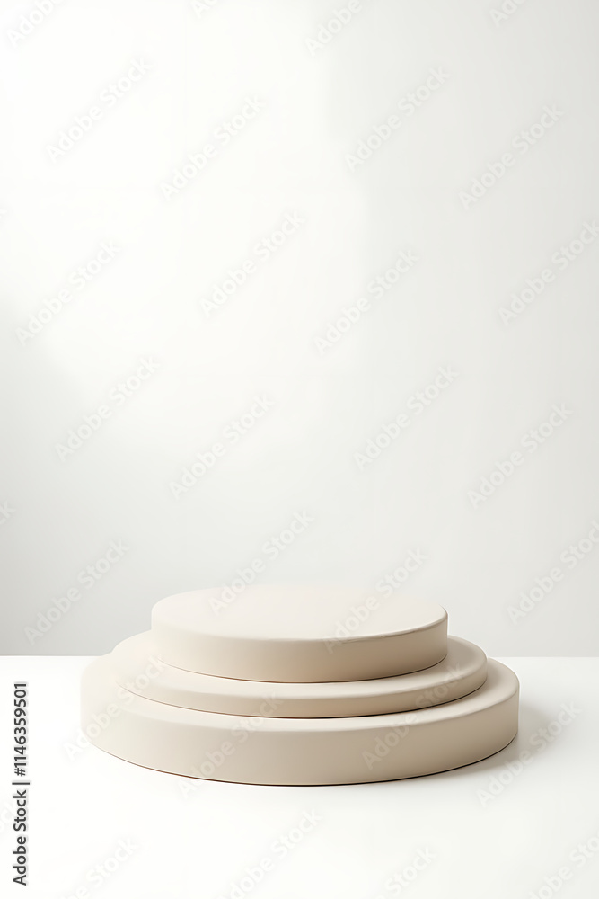 White background showcases a unique top sandstone product display platform amidst a selective focus with ample copy space available._00002_ White background showcases a unique top sandstone product display platform amidst a selective focus with ample copy space available._00002_