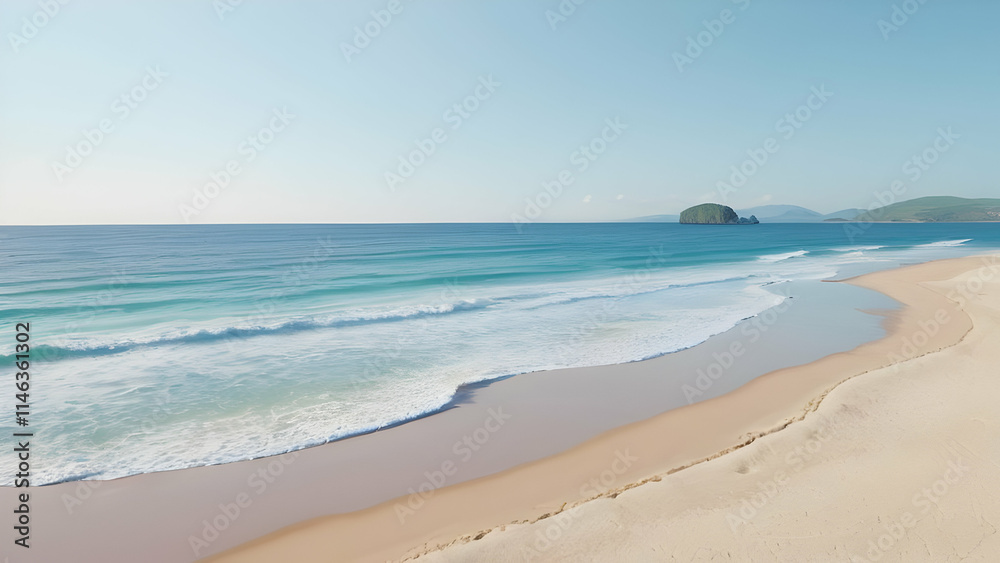 Beautiful views of the beach with white sand Beautiful views of the beach with white sand