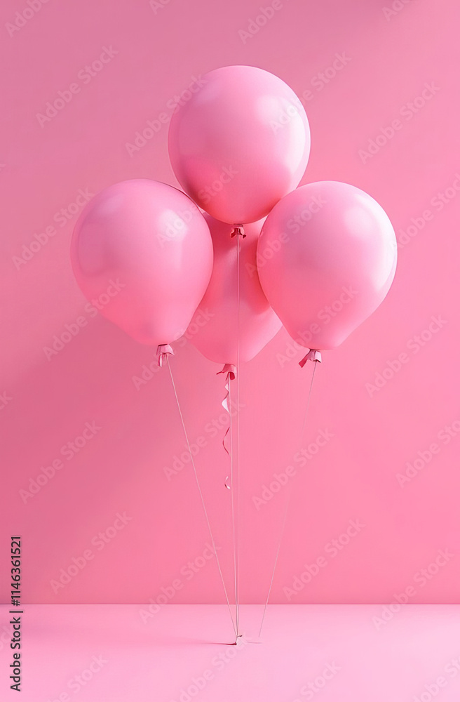 Pink Air balloons floating gracefully, in a minimalist, celebrate, happiness and joy. Pink Air balloons floating gracefully, in a minimalist, celebrate, happiness and joy.