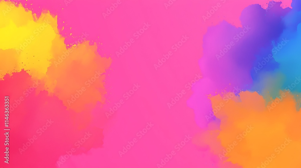 Vibrant Hues Abstract Watercolor Paint Splashes Background Vibrant Hues Abstract Watercolor Paint Splashes Background