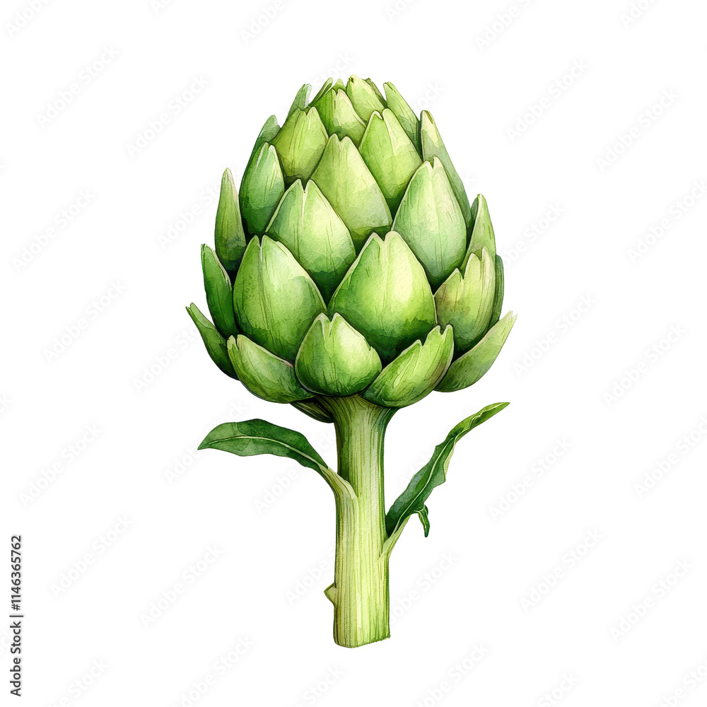Fototapeta premium Hand-Painted Watercolor Artichoke Illustration