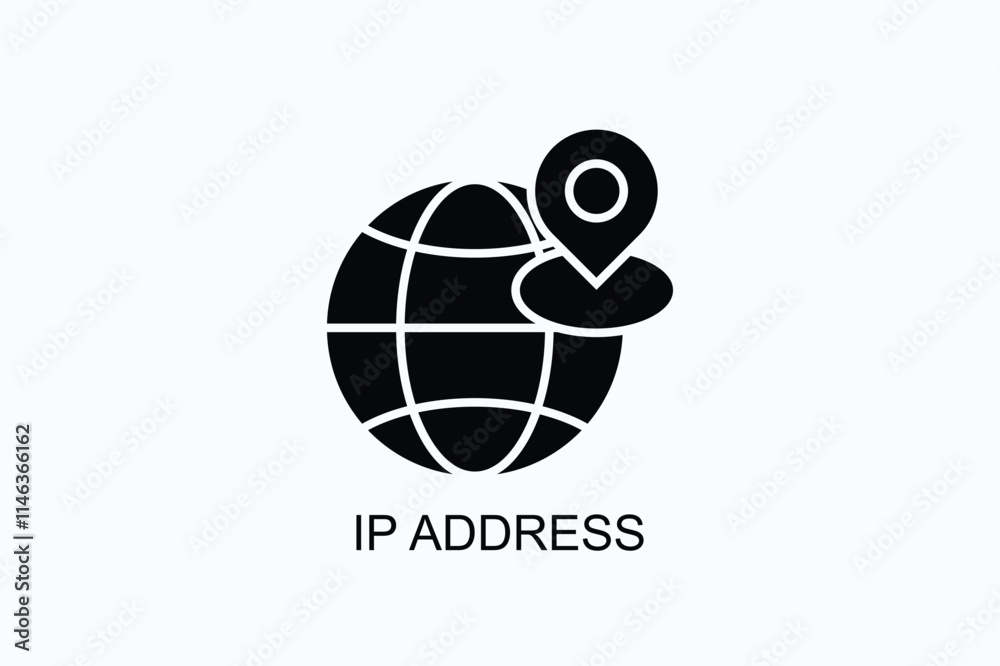 Fototapeta premium Ip Address Vector, Icon Or Logo Sign Symbol Illustration
