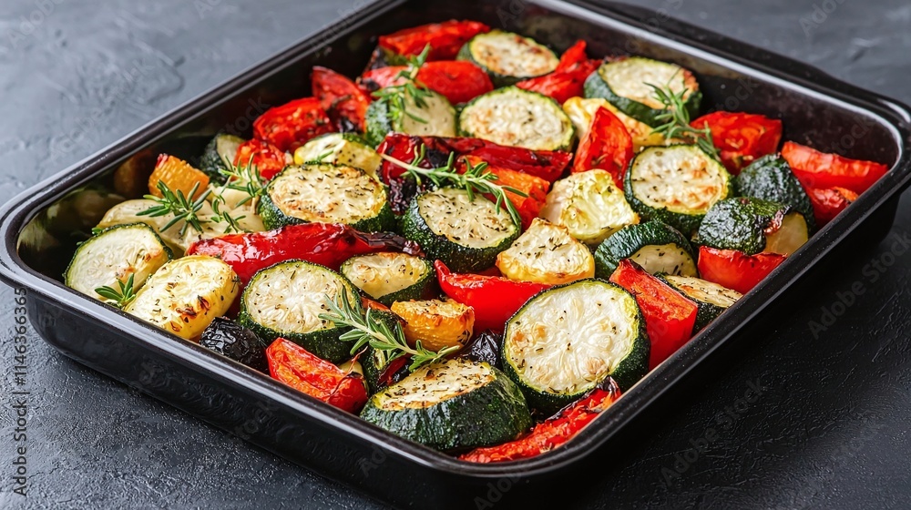 Roasted Summer Vegetables in Baking Dish Roasted Summer Vegetables in Baking Dish