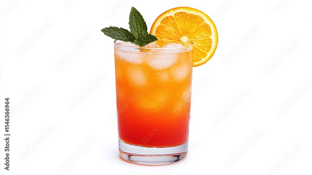 Refreshing Summer Citrus Cocktail with Ice and Mint Garnish Refreshing Summer Citrus Cocktail with Ice and Mint Garnish