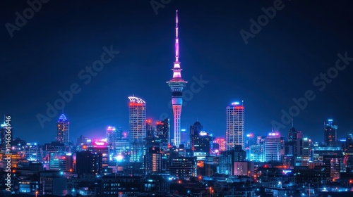 auckland city skyline at night
