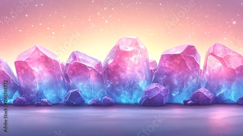 Gemstones arranged in alternating bright and pastel colors on a neutral background