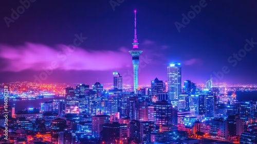 auckland city skyline night view