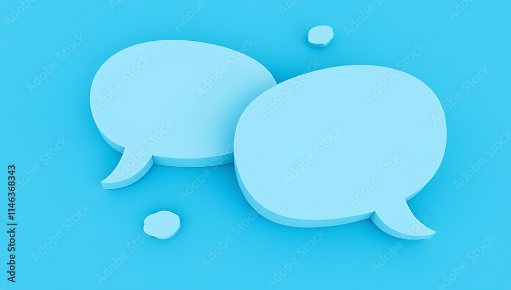 Social media chat icons in speech bubbles on a blue background represent talking and messaging concepts online._00001_ Social media chat icons in speech bubbles on a blue background represent talking and messaging concepts online._00001_