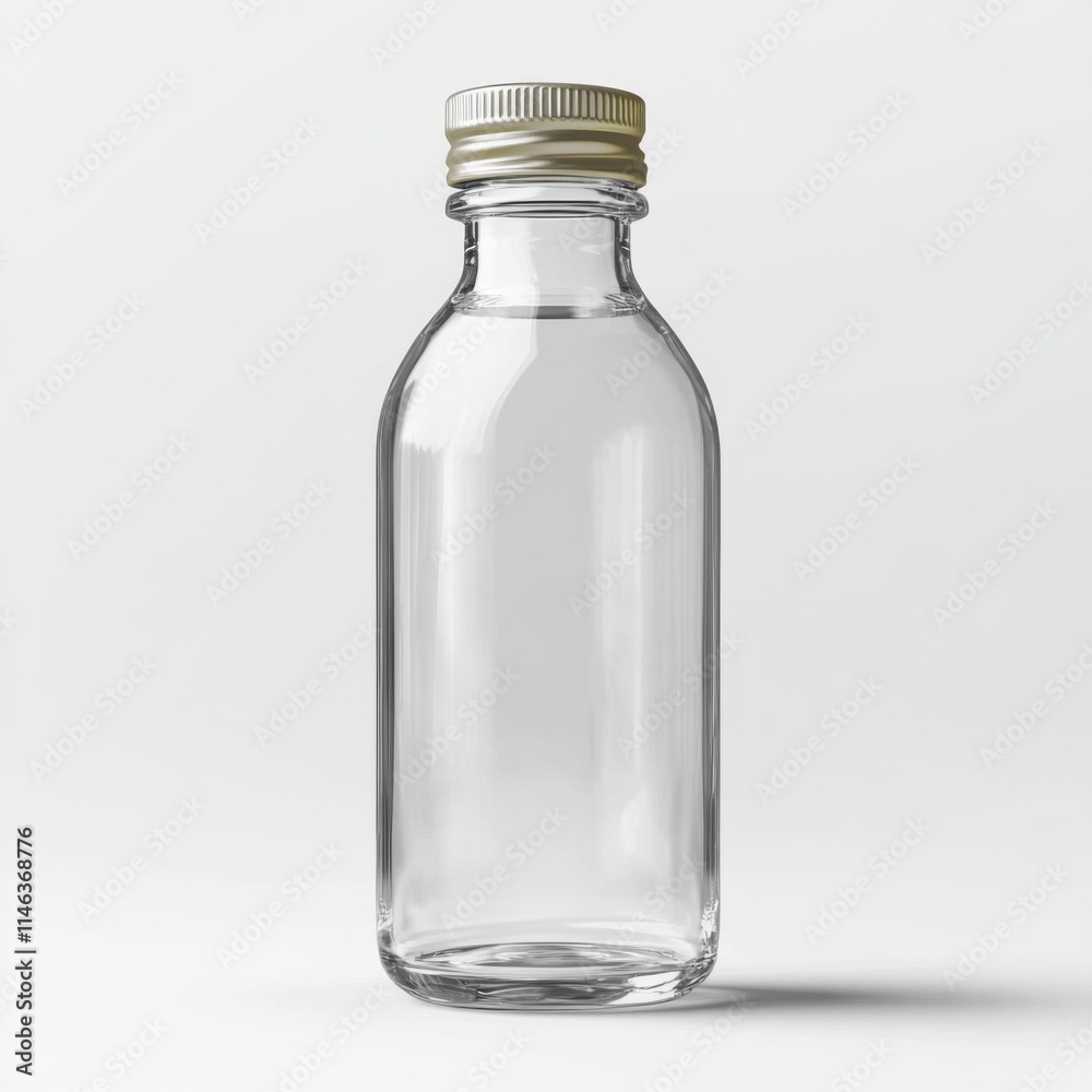 Glass Bottle with Screw Cap, Transparent Background Mockup. Glass Bottle with Screw Cap, Transparent Background Mockup.