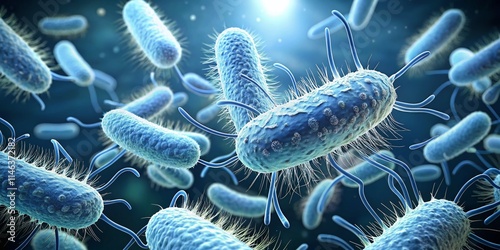 3D Render Minimalist Ehec Bacteria: Microscopic View, Clean Design, Scientific Illustration photo