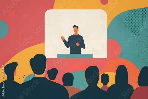A man is giving a presentation to a group of people