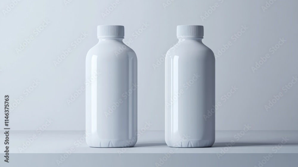 Drink Container Mockups, Side by Side, Minimalist Style. Drink Container Mockups, Side by Side, Minimalist Style.