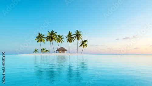 A boutique hotel on a tropical island, offering a private beach and an exotic vacation experience.