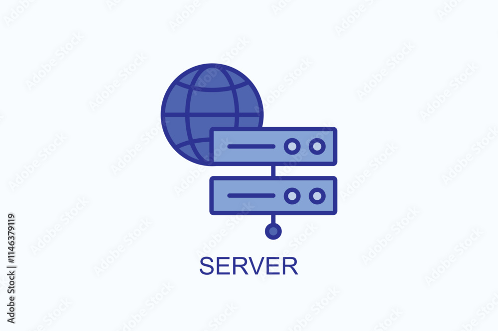 Server vector, icon or logo sign symbol illustration Server vector, icon or logo sign symbol illustration