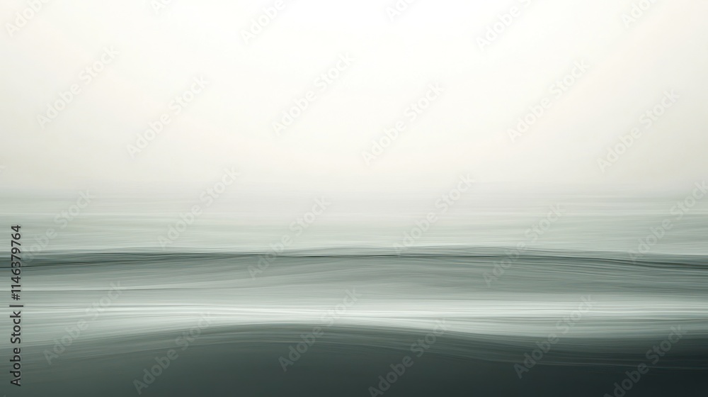 Fototapeta premium A serene, abstract seascape with soft gradients of gray and white, evoking calmness.