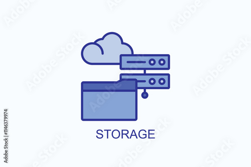 Storage vector, icon or logo sign symbol illustration 