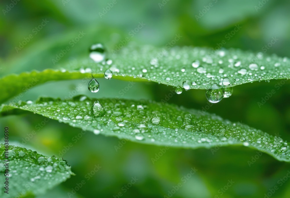 detailed close water droplets from rain snow accumulated green leaves capturing natural beauty, botanical, landscape, moisture, nature, outdoor, plants detailed close water droplets from rain snow accumulated green leaves capturing natural beauty, botanical, landscape, moisture, nature, outdoor, plants