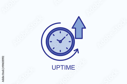 Uptime vector, icon or logo sign symbol illustration 