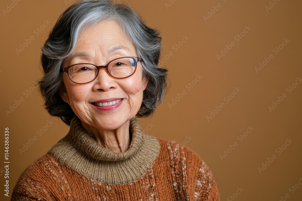 Warm Smile of a Retired Woman Warm Smile of a Retired Woman