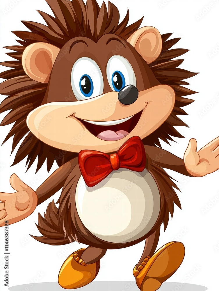 Playful cartoon hedgehog dancing joyful environment digital illustration whimsical style Playful cartoon hedgehog dancing joyful environment digital illustration whimsical style