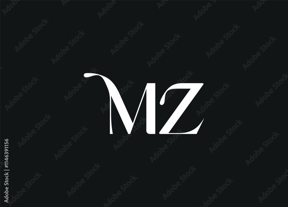 MZ letters logo desigen and initial logo desigen MZ letters logo desigen and initial logo desigen