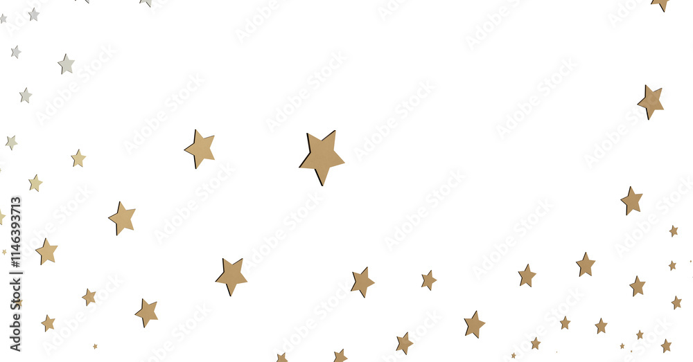 Obraz premium Gold and Silver Stars on White Background
