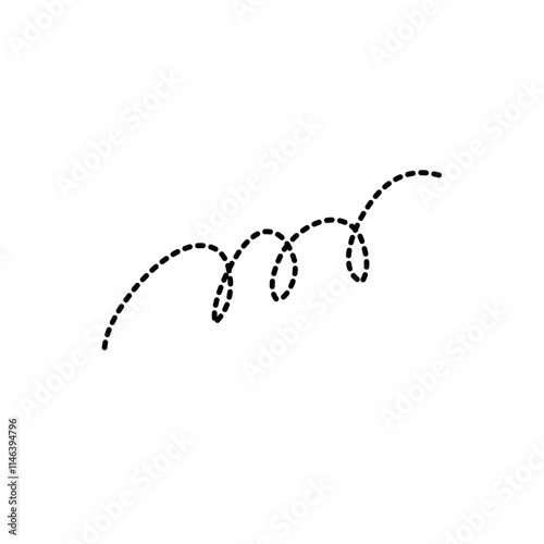 Hand Drawn Dotted Curved Line