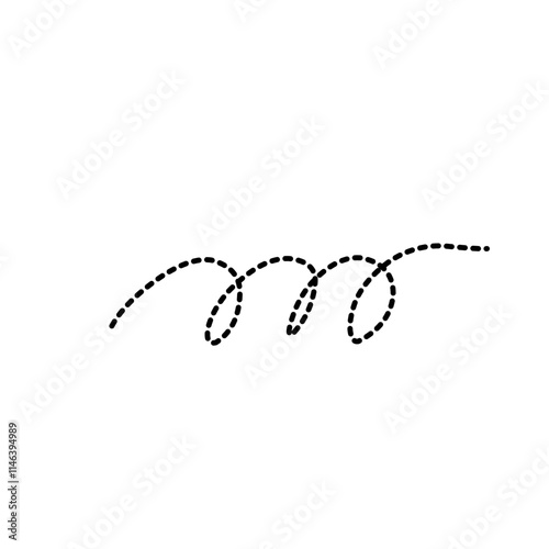 Hand Drawn Dotted Curved Line