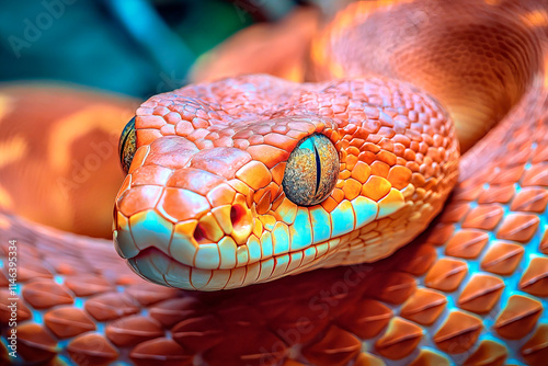 Close-up portrait of a corn snake