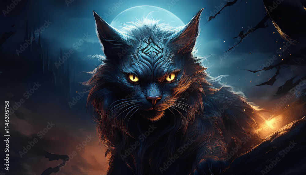 realistic monster cat with fantasy concept realistic monster cat with fantasy concept