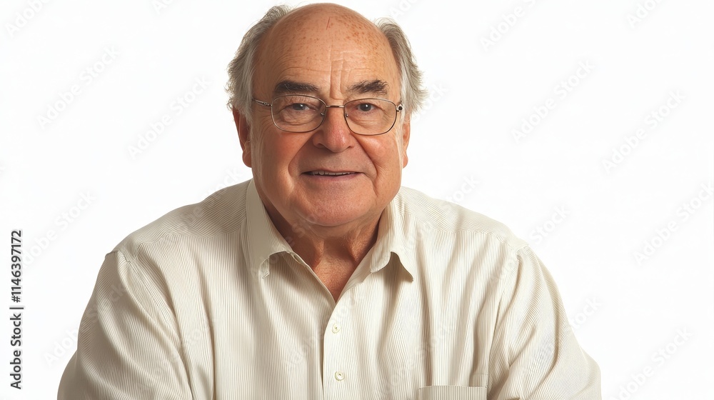 Mature Middle-Aged Man, Isolated on a White Background, Portrait of Wisdom and Experience, Aging Gracefully, Senior Health and Well-Being Concept Mature Middle-Aged Man, Isolated on a White Background, Portrait of Wisdom and Experience, Aging Gracefully, Senior Health and Well-Being Concept