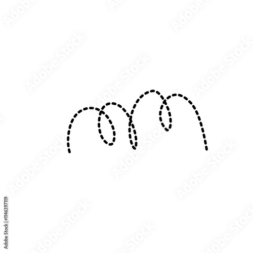 Hand Drawn Dotted Curved Line