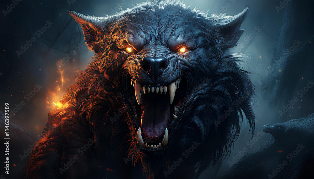 realistic monster dog with fantasy concept realistic monster dog with fantasy concept