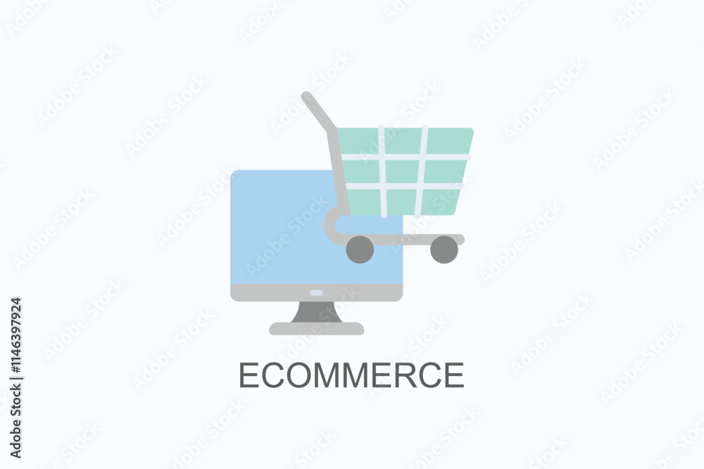 Ecommerce Vector, Icon Or Logo Sign Symbol Illustration Ecommerce Vector, Icon Or Logo Sign Symbol Illustration