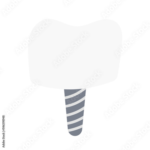 Dental implantation. The process of teeth restoration. Dental surgery. Vector illustration in flat style