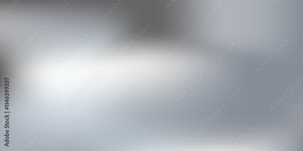 Silver foil background with metal mirror texture. Chrome gradient surface with light gloss. Vector aluminum grey sheet with reflection. Platinum and titanium abstract cold bg